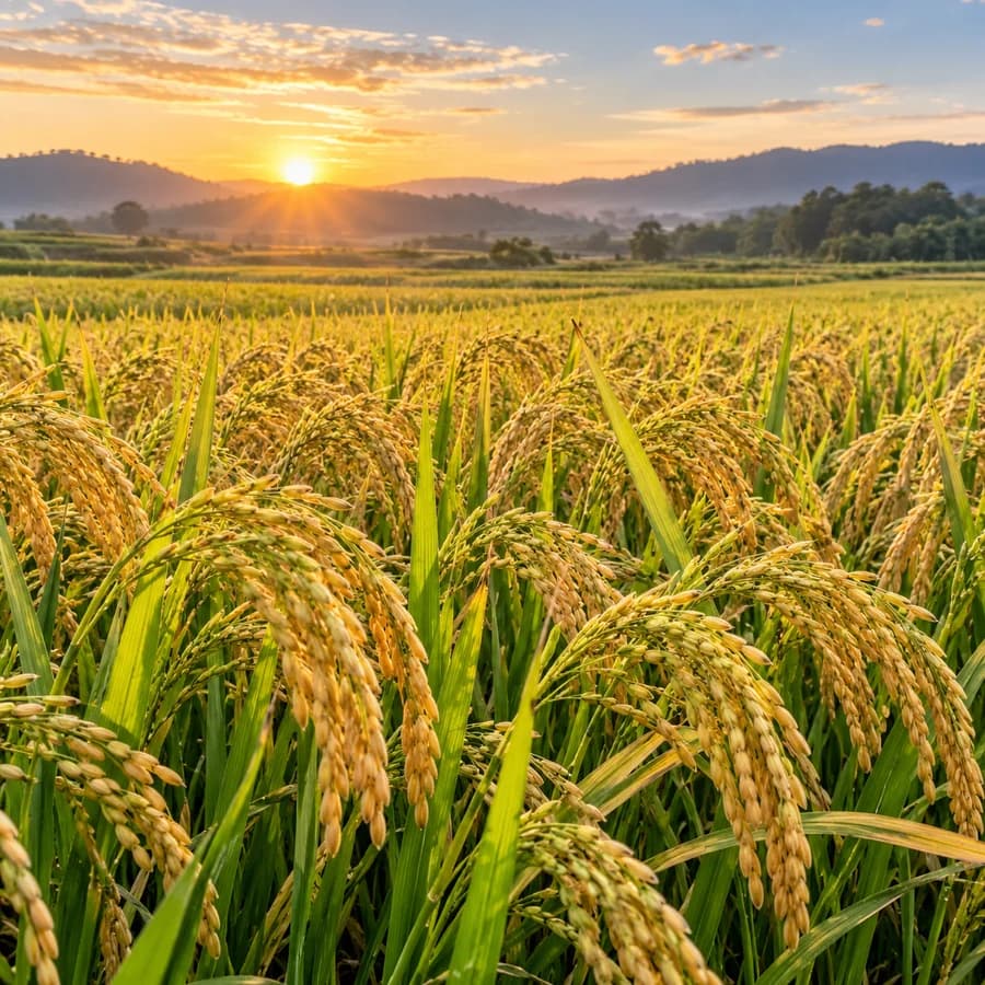 A field of mature Rice